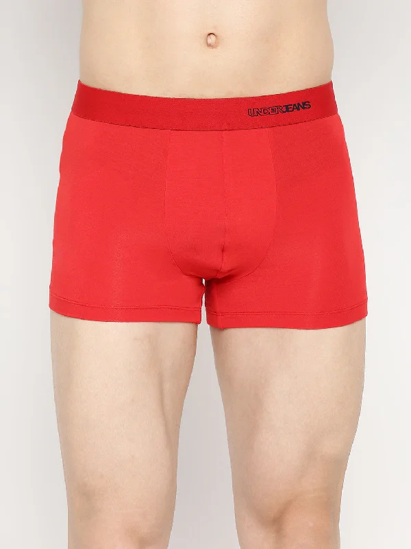 Men Premium Micromodal Red Trunk - UnderJeans by Spykar