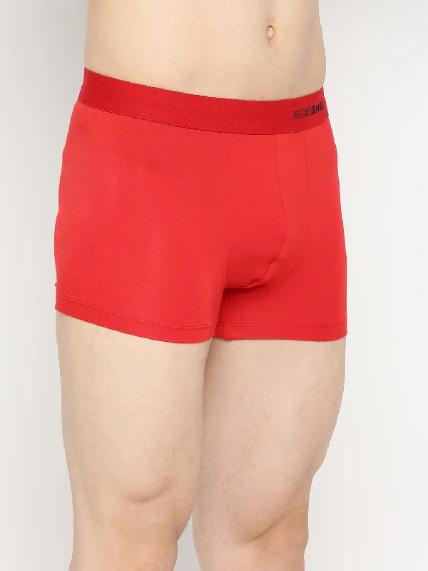 Men Premium Micromodal Red Trunk - UnderJeans by Spykar