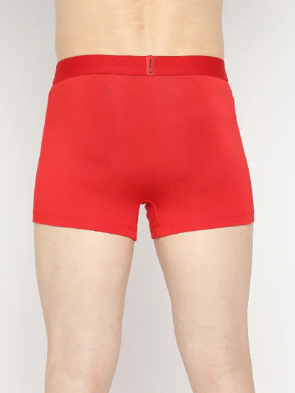 Men Premium Micromodal Red Trunk - UnderJeans by Spykar