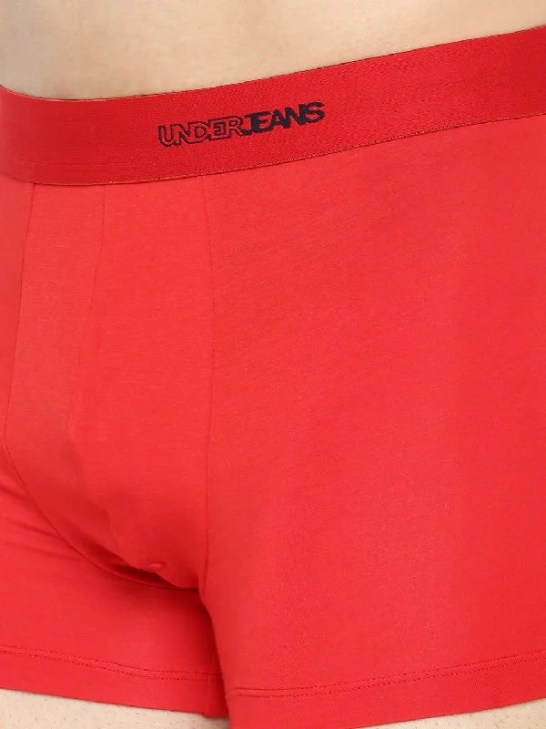 Men Premium Micromodal Red Trunk - UnderJeans by Spykar