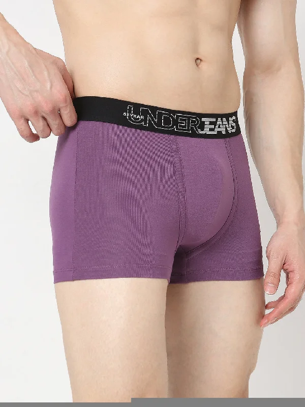 Underjeans by Spykar Men Premium Pack of 2 Black - Purple Trunk