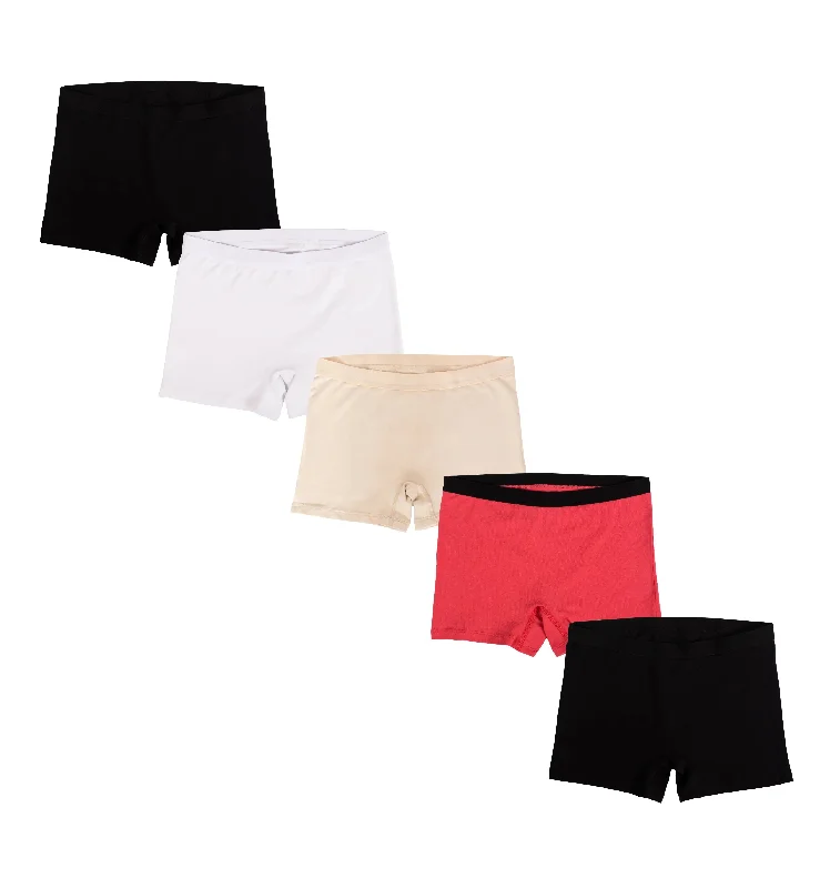 EVARI Women's Boyshorts Panties Comfortable Cotton Underwear Boxer Briefs Pack for Ladies Pack of 5