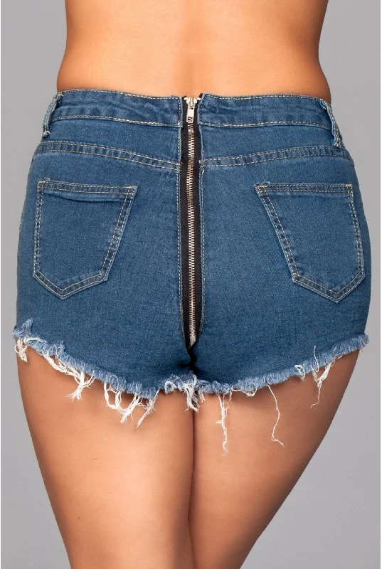 Zip Me Up Denim Shorts