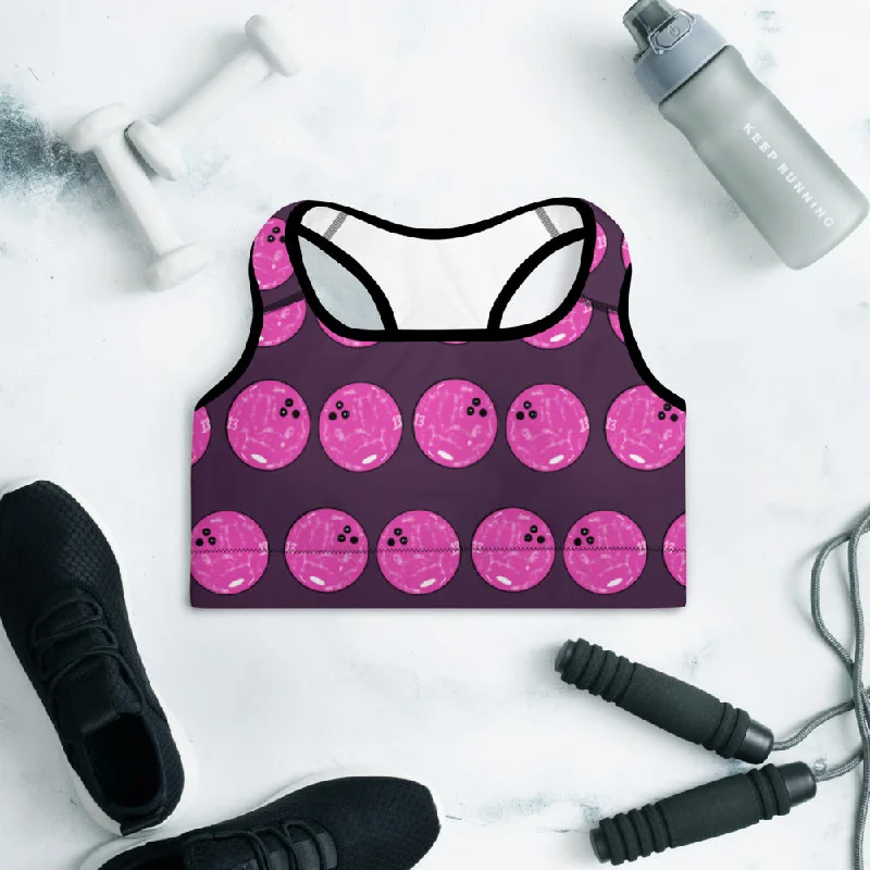 Bowling Balls Padded Sports Bra