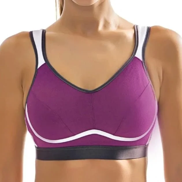 High Control Wire Free Non-Padded Purple Sports Bra