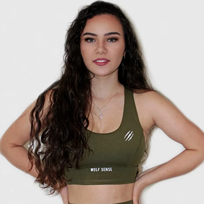 Khaki Sports Bra