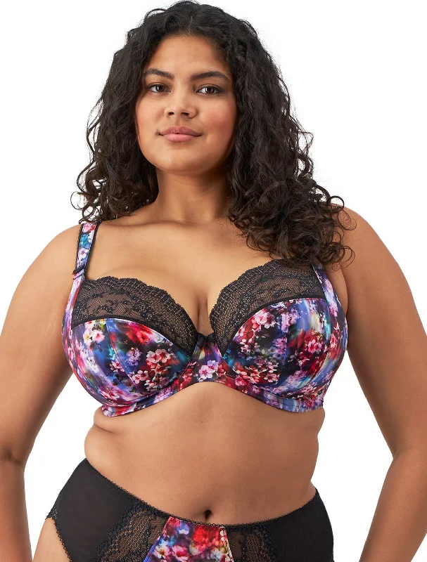 Lucie Underwire Plunge Stretch Bra in Cherry Blossom