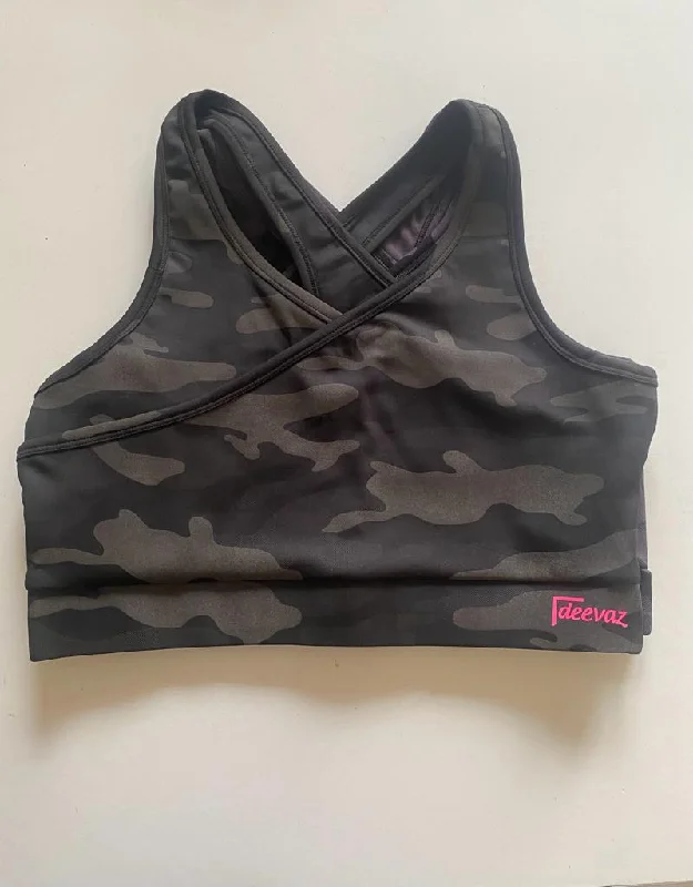 Deevaz Full Coverage Non Padded Sports Bra In (Printed Black )