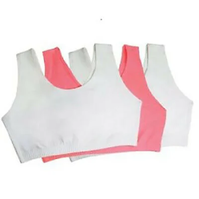 NWT 3 pcs FRUIT of THE LOOM <br>9012 SPORTSBRA pink and white