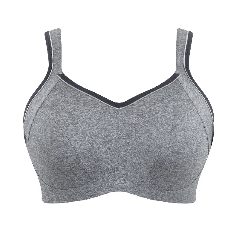 SCULPTRESSE NON PADDED SPORTS BRA CHARCOAL MARL