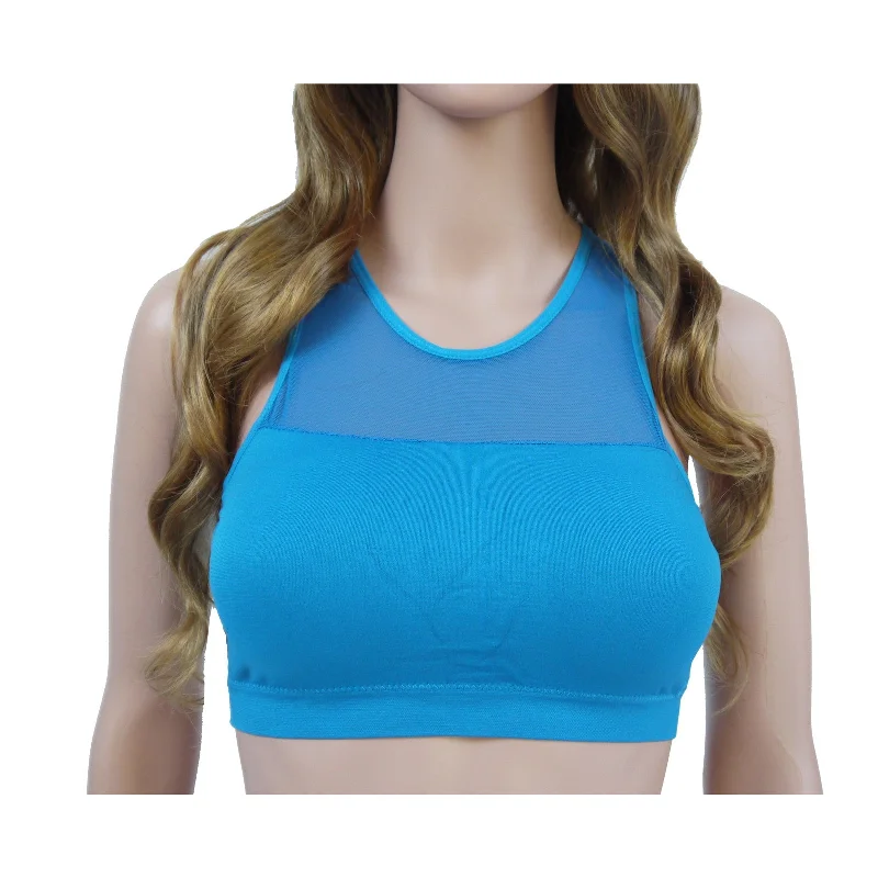 Women Ladies Yoga Sport Bra Seamless Removable Padded with Lace Back