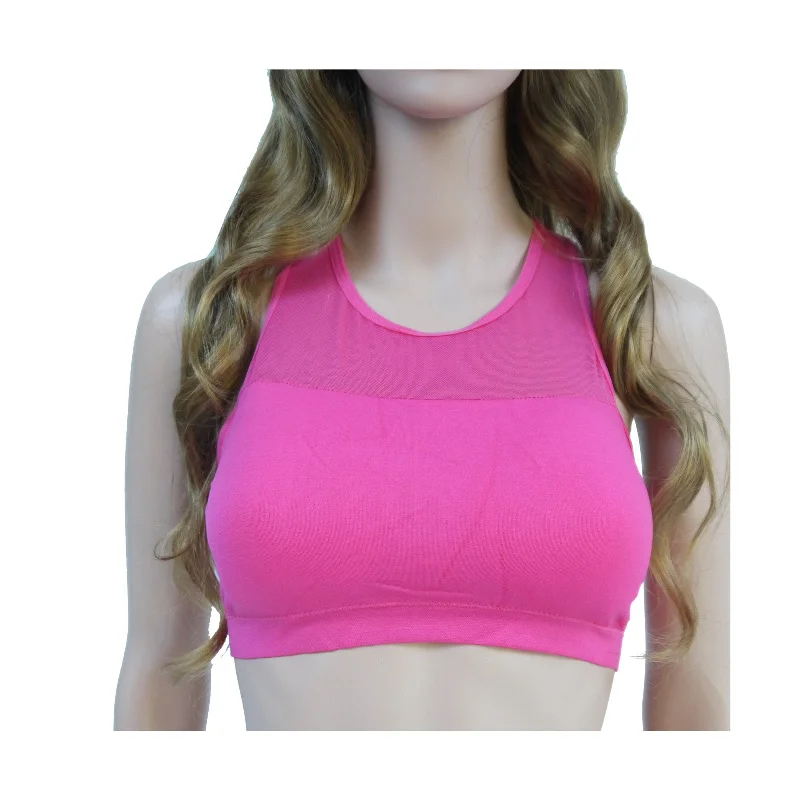 Women Ladies Yoga Sport Bra Seamless Removable Padded with Lace Back