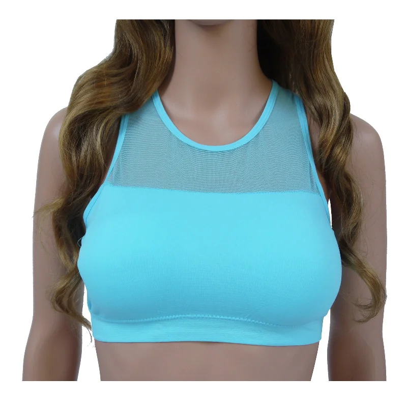 Women Ladies Yoga Sport Bra Seamless Removable Padded with Lace Back